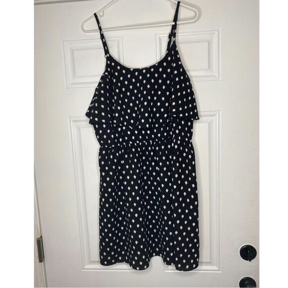 Elle Blurred Black and White Polka Dot Dress Size XL - Picture 1 of 8